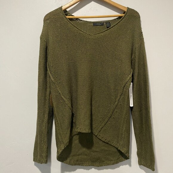 RDI Womens Open Knit Pullover Sweater Green S - Picture 1 of 3